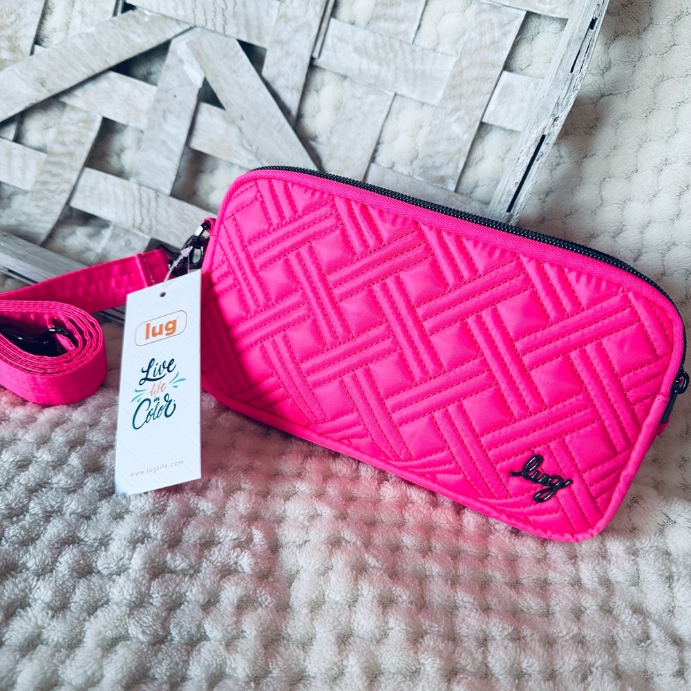 New with tags! lug crossbody the coupe xl bag purse in Magenta / hot pink